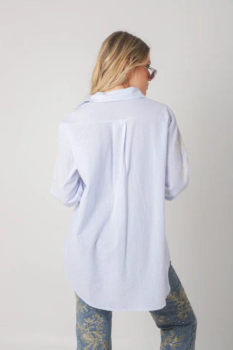 Camisa VOIRE  Rayada Bordada GU0547