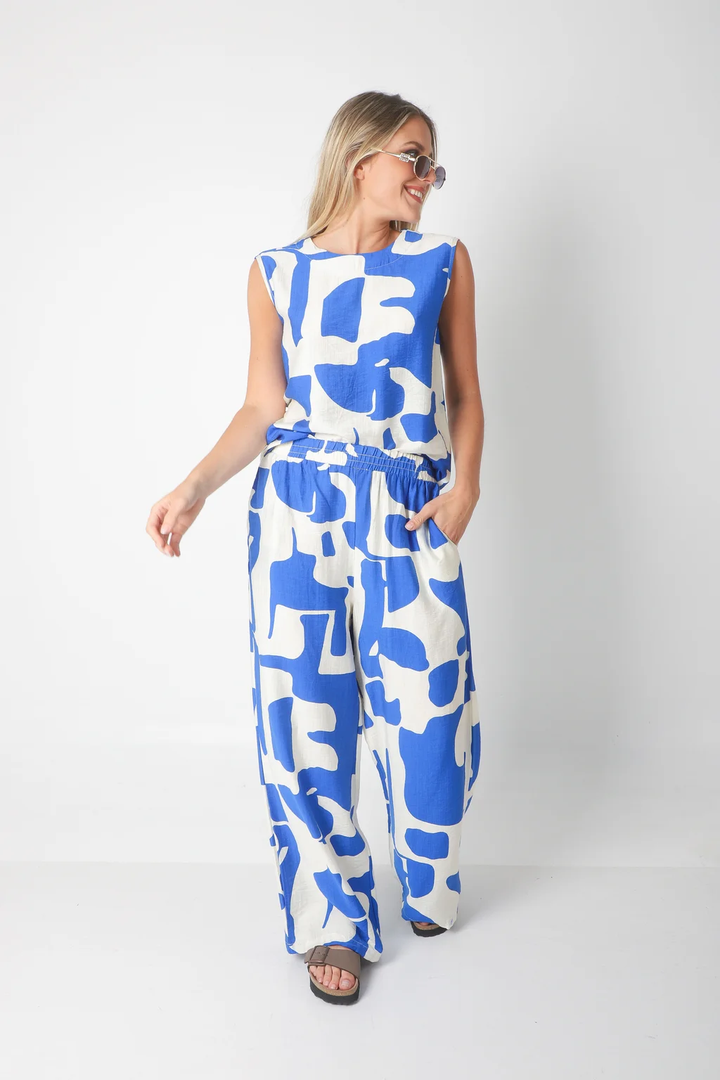 Conjunto CARMESI LINO estampado GUK70150-1/GUK70150