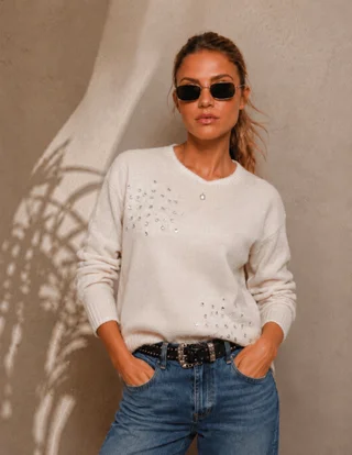 Sweater MARKS Mohair con Piedras GUA138 - Vista 1