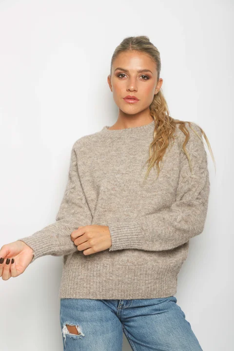 Sweater KRISTAL Mohair bordado FLORES GUL807