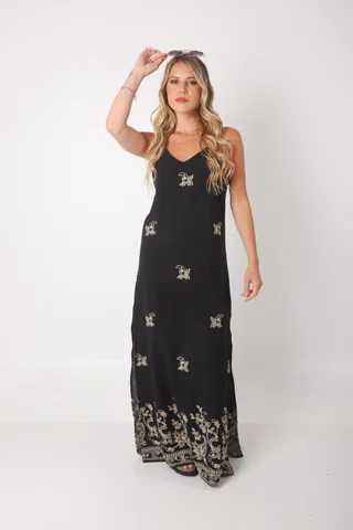 Vestido VOILA Lino bordado GUK70142-2 - Vista 1