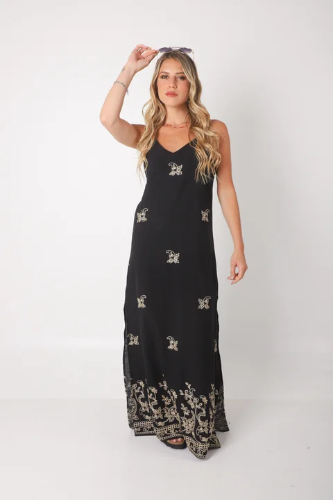 Vestido VOILA Lino bordado GUK70142-2