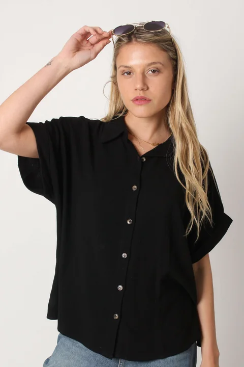 Camisa CANNES Lino Oversize Manga Corta GUC48