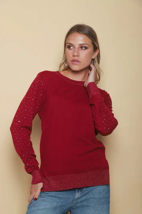 Sweater LUXURY Lurex con Strass GUL624