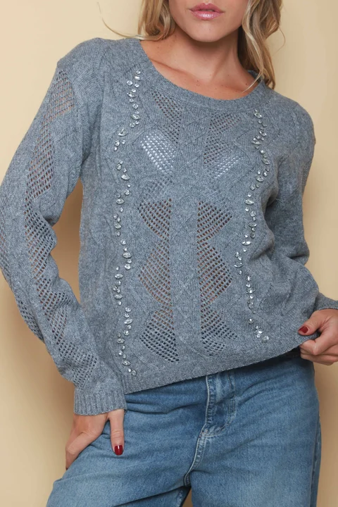 Sweater VALENTINA Tejido con Piedras GUL664