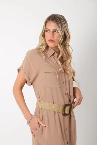 Vestido KAVALI Camisero Lino c/ Cinto GU0548 - Vista 5