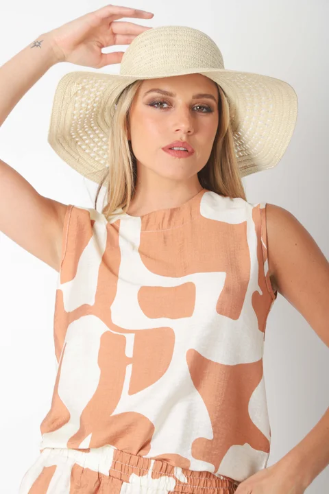 Conjunto CARMESI LINO estampado GUK70150-1/GUK70150