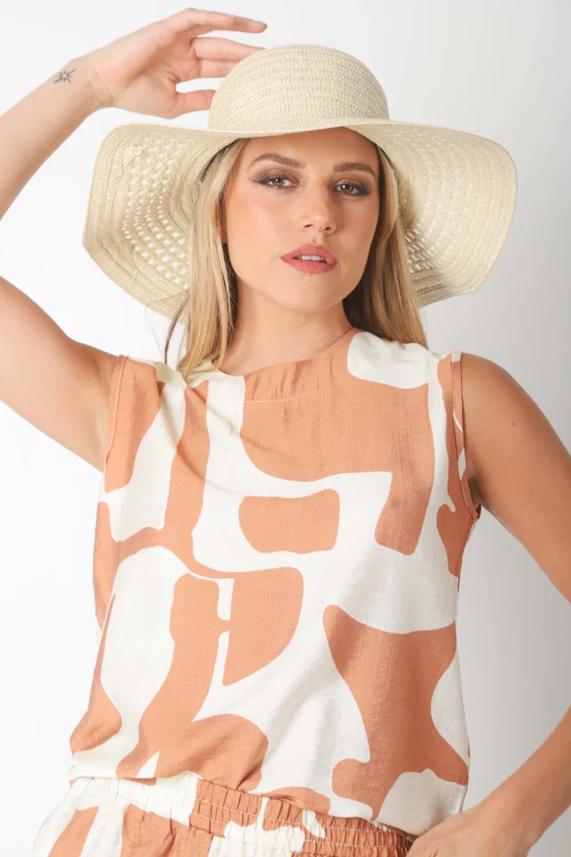 Conjunto CARMESI LINO estampado GUK70150-1/GUK70150