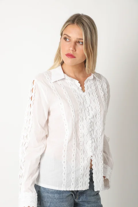 Camisa FRENESI Guardas Guipiur GUK70198 