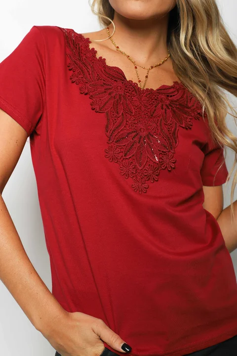 Remera ETIOPIA ENCAJE GU356342