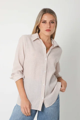 Camisa  BABILON LINO RAYADA - Vista 2