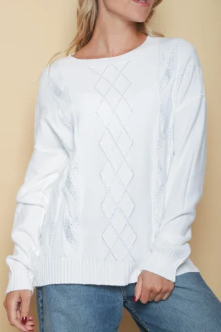Sweater NIZA Bremer c/ Strass GUL668 - Vista 2