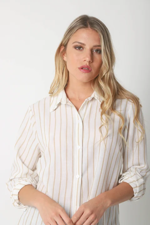 Camisa BELE Lino Rayada