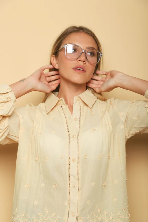 Camisa BLONDIE Lino Bordada GUK70189