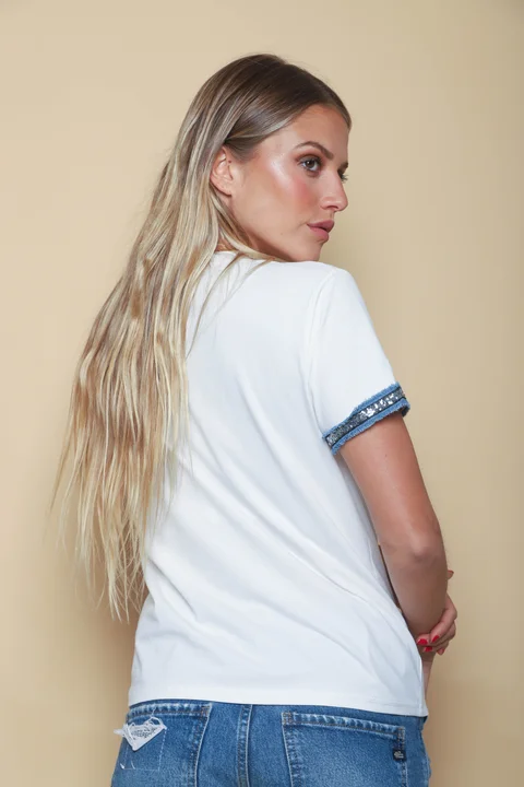 Remera AZZURA STAR C/ Relieve y Strass GU5117