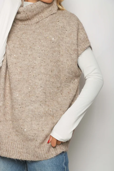 Polera MOMMA Manga Corta con Lentejuelas GU67601