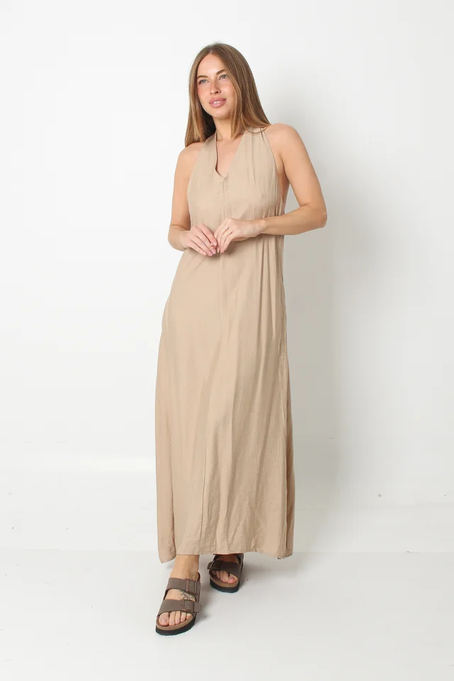 Vestido HAWAI Lino Espalda Cruzada GU248