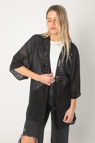 Kimono Gasa Bordado Zagrev GUK70044 - Vista 2