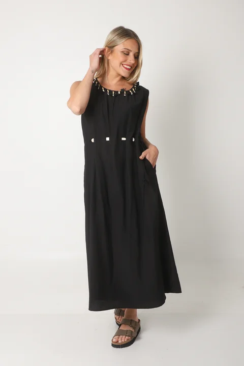 Vestido CARIBEAN Bambula Crep Tiras con Yute GUK70178