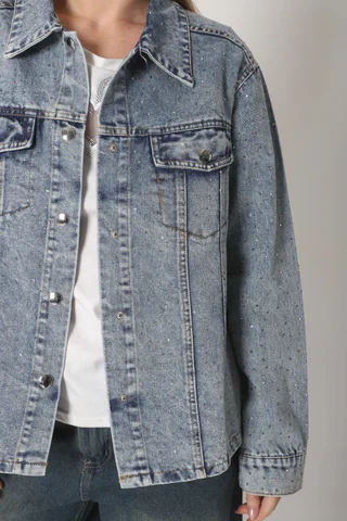 Campera Vasel Jean con Strass GU70021 - Vista 4