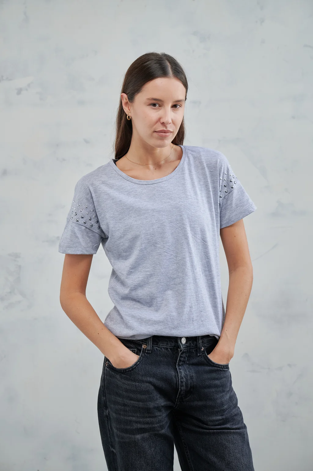 Remera Sandy Algodon con Tachas