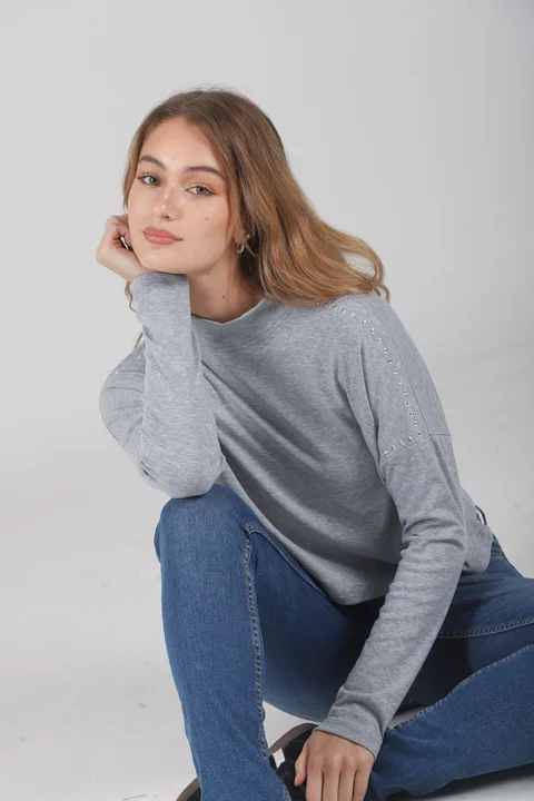 Media Polera KANDER Algodon con Tachas