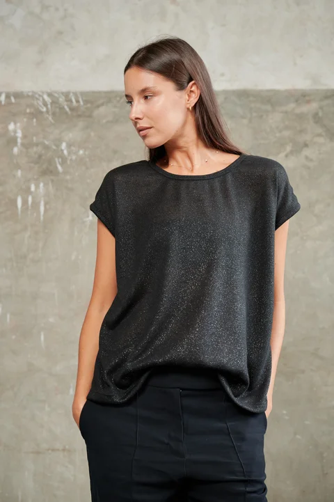 Remera Dana Hilo Flame con Lurex