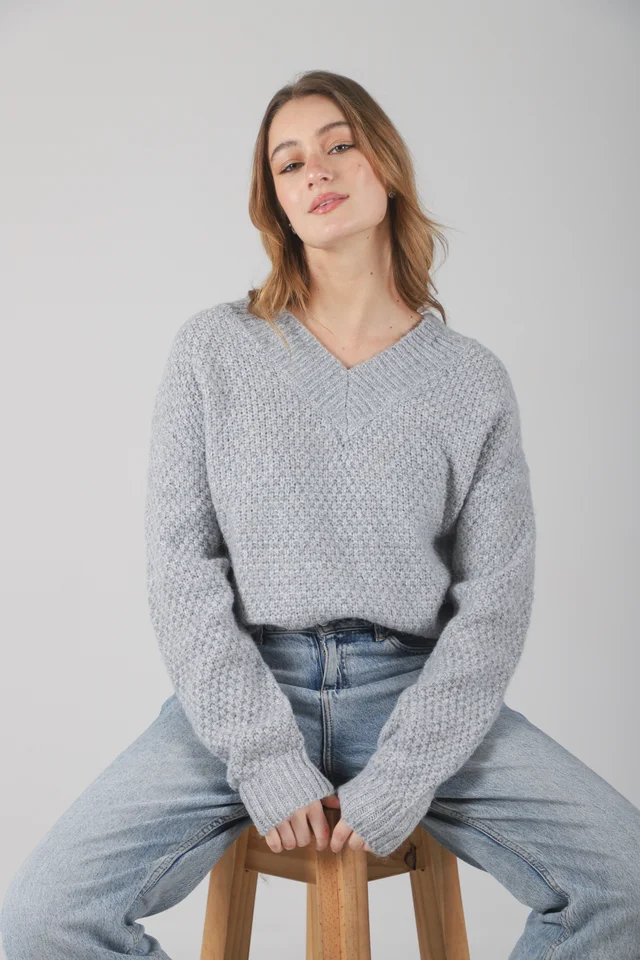 Sweater Kiria Escote V Tejido Grueso GU81330