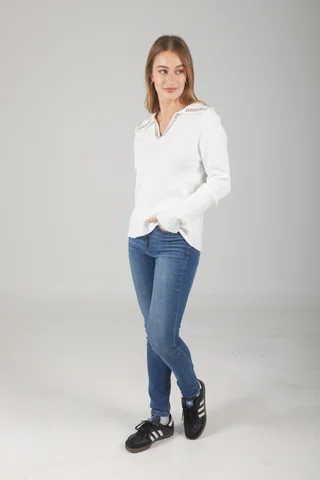 Sweater Bonjour Tipo Chomba C/ Tachas en Cuello GUL652 - Vista 2