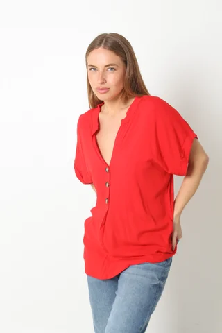 Blusa MIKONOS Simil Lino c/ Botones - Vista 5