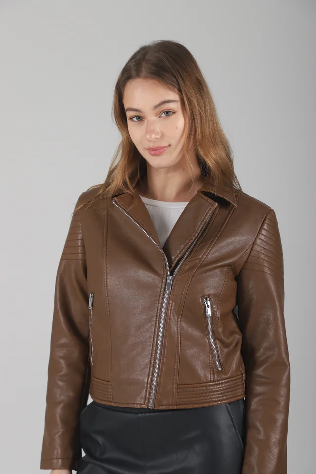 Campera Cartney Cruzada Eco Cuero GU78304