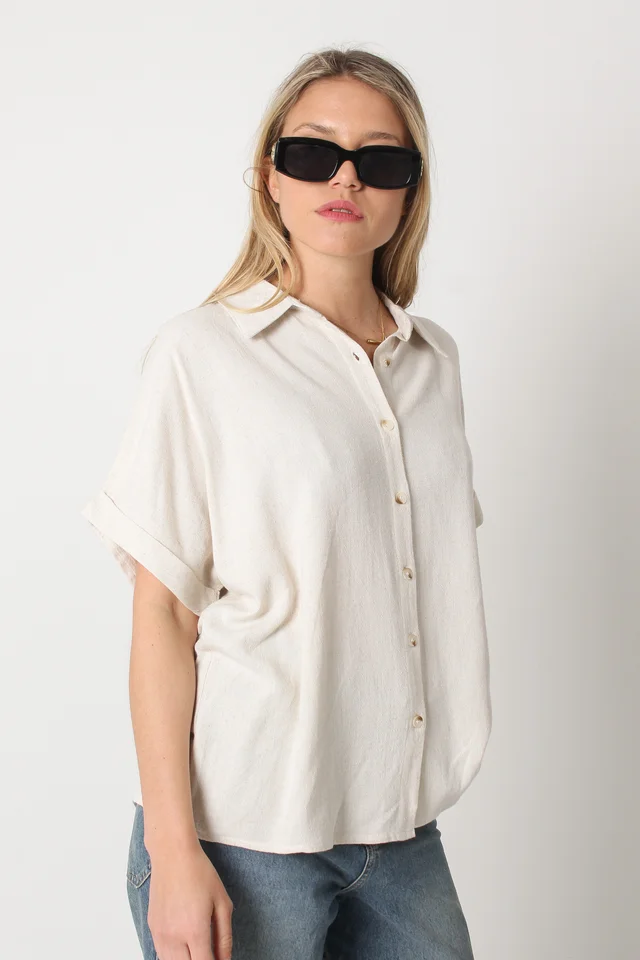 Camisa CANNES Lino Oversize Manga Corta GUC48