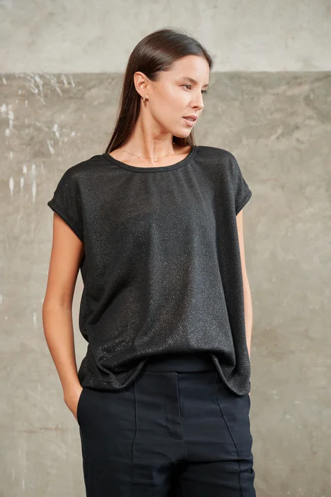 Remera Dana Hilo Flame con Lurex