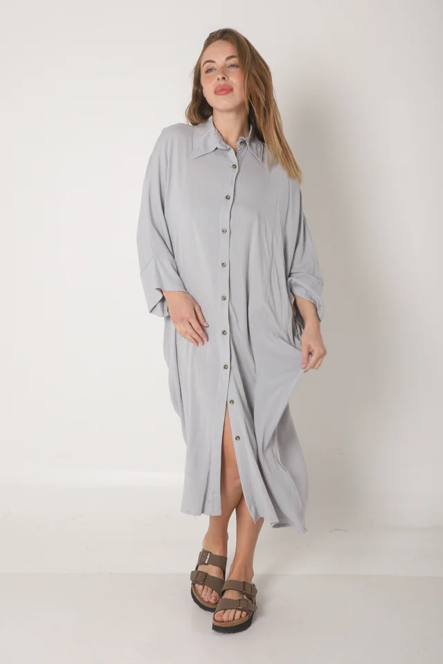 Vestido Camisero RAYSAR LINO C/ Bolsillos