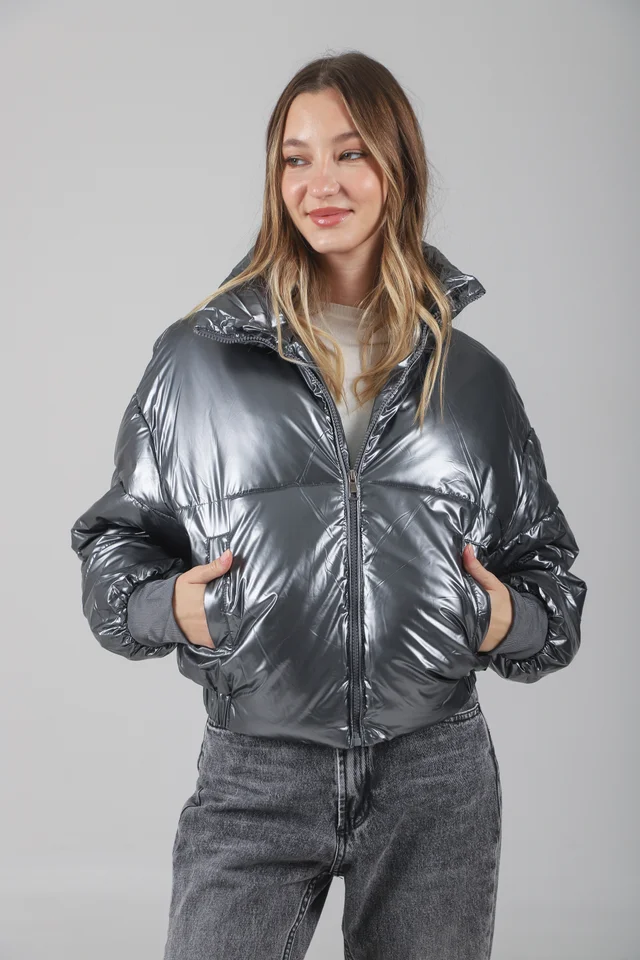 Campera Puffer Silver  Metalizada Velvet GUK2039