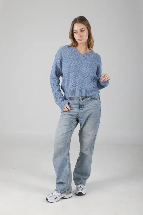 Sweater Kiria Escote V Tejido Grueso GU81330