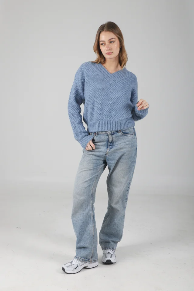 Sweater Kiria Escote V Tejido Grueso GU81330