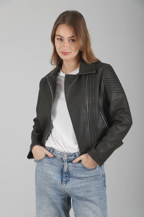 Campera Cartney Cruzada Eco Cuero GU78304