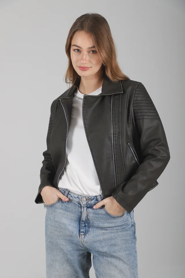 Campera Cartney Cruzada Eco Cuero GU78304