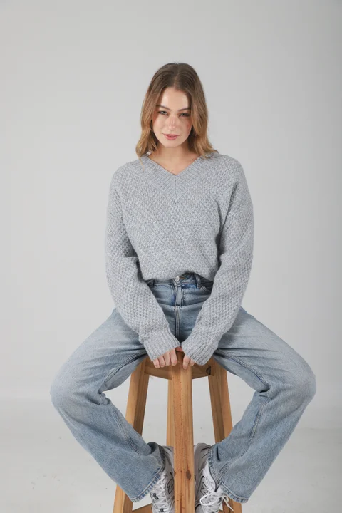 Sweater Kiria Escote V Tejido Grueso GU81330