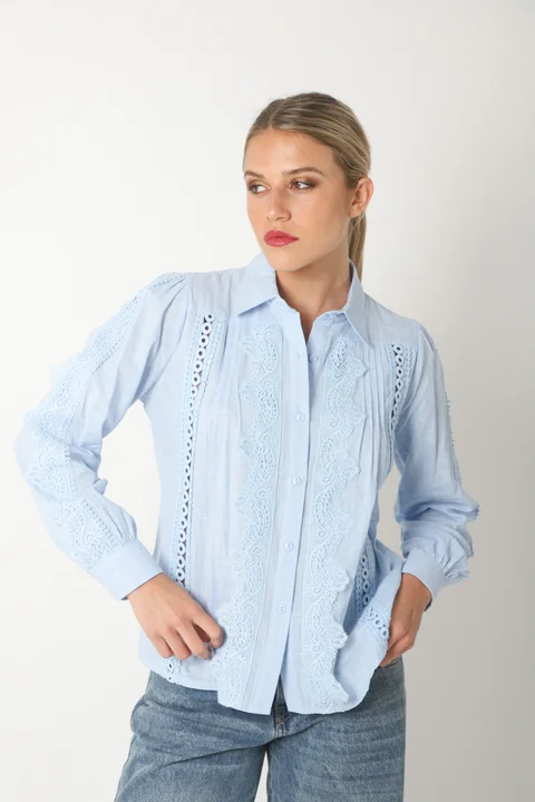 Camisa SYDNEY Lino Con Guipiur GU4109