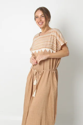 Vestido SEGOVIA LINO ETHIOPIAN Con Lazo GU5767 - Vista 5