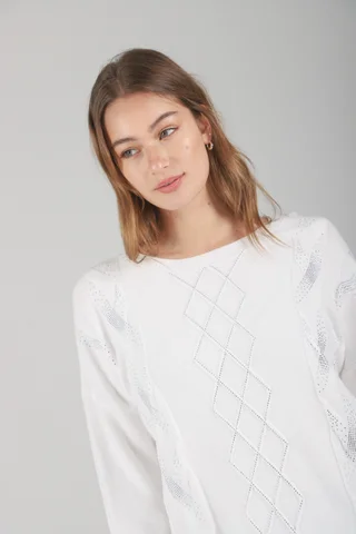 Sweater NIZA Bremer c/ Strass GUL668 - Vista 6