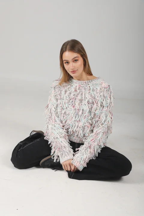 Sweater MALIBU Tejido Grueso c/ Flecos GUL74222