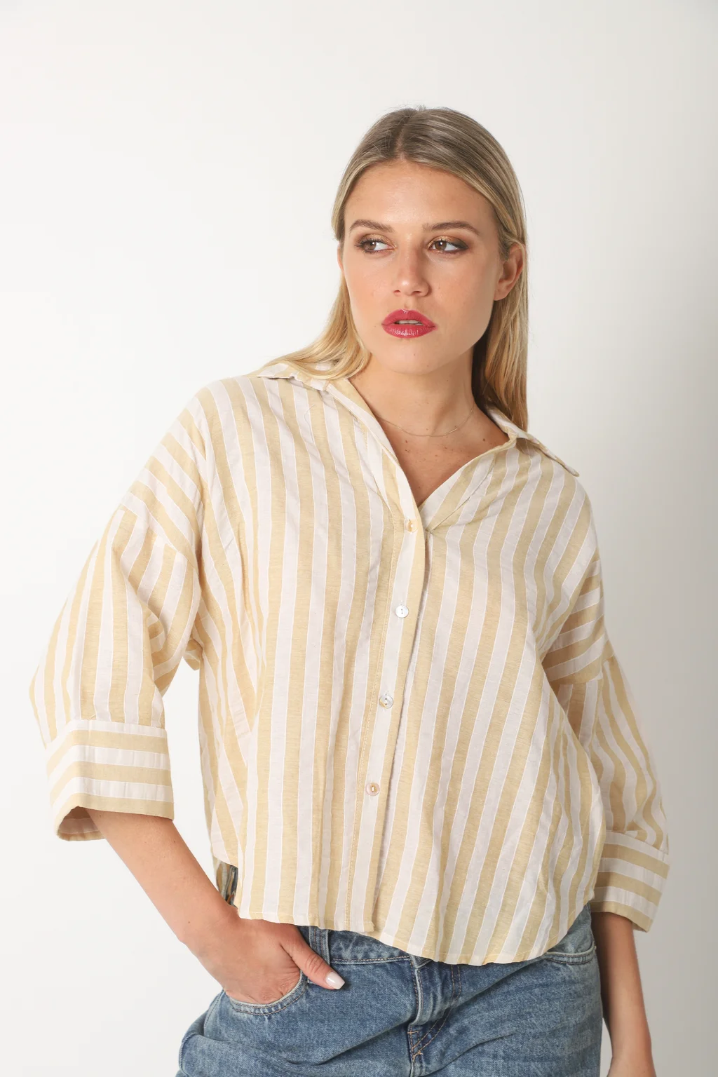 Camisa CRAYON Rayada c/ Manga 3/4 GUK70187