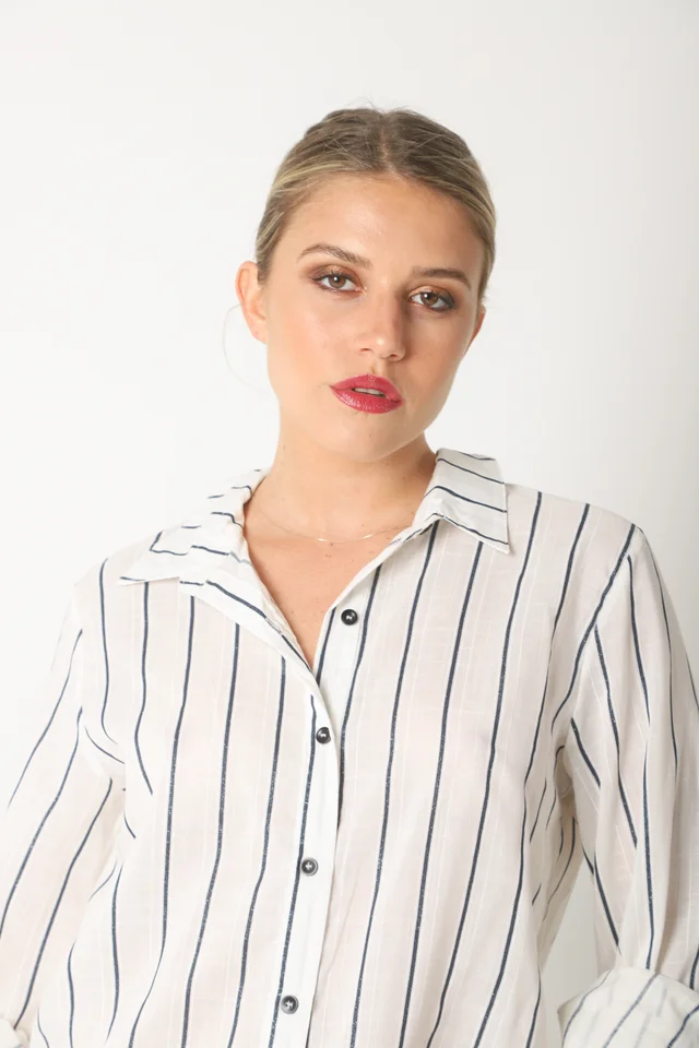 Camisa SINATRA Lino Rayado GU5201