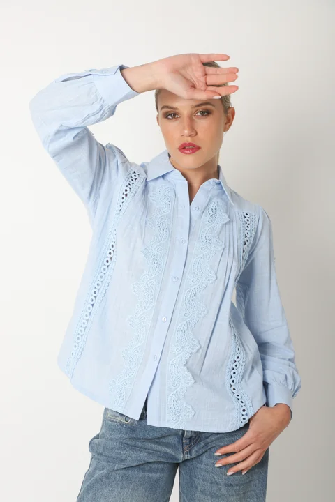 Camisa SYDNEY Lino Con Guipiur GU4109