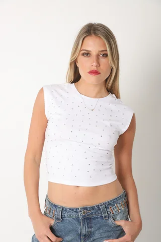 Musculosa SOUSI c/ piedras GU2667 - Vista 6