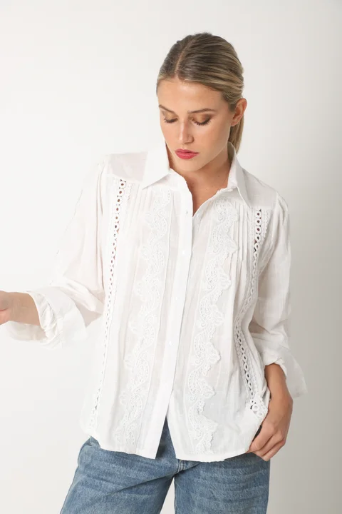 Camisa SYDNEY Lino Con Guipiur GU4109