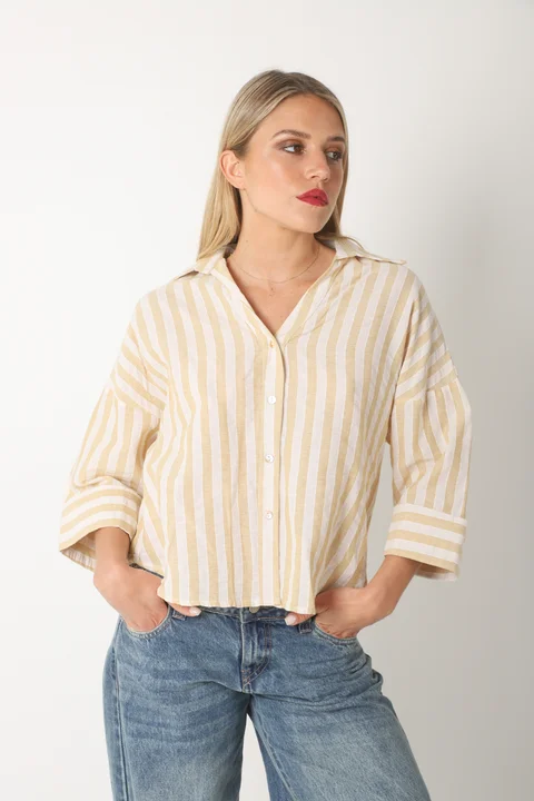 Camisa CRAYON Rayada c/ Manga 3/4 GUK70187